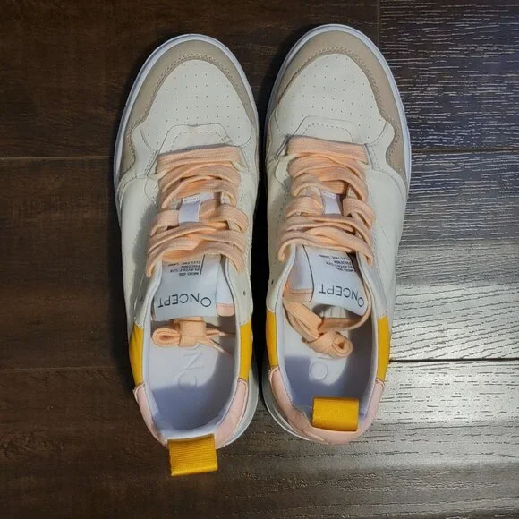 NEW ONCEPT Phoenix Sneaker Womens 8 Electric Sand Pink Tan Blue Leather - Picture 2 of 9